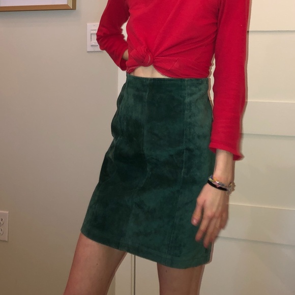 WV Outfitters Dresses & Skirts - Genuine Emerald Leather Skirt